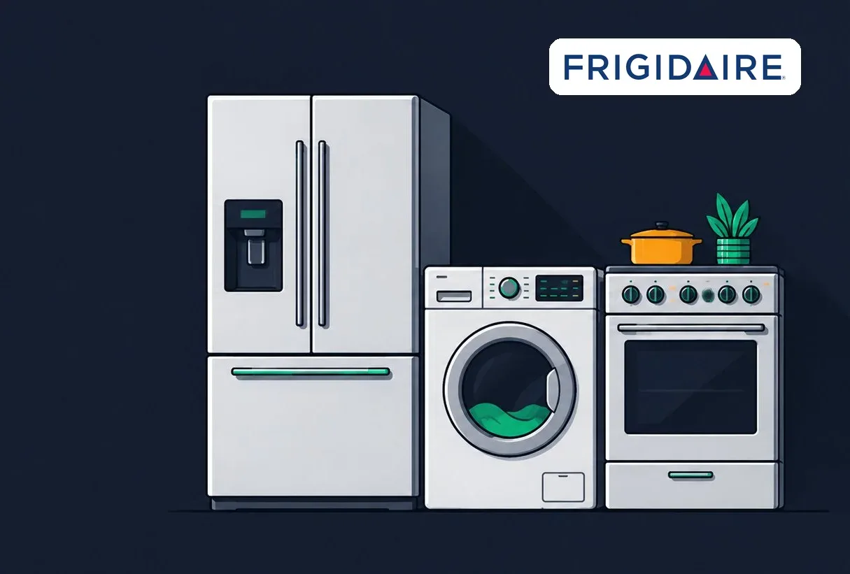frigidaire appliances — fridge, washer and oven